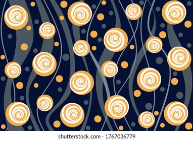 Seamless colorful abstract circles with striped pattern.Vector design for fashion prints and backgrounds.