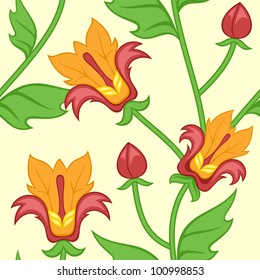 Seamless colorful abstract floral pattern. Vector illustration