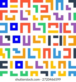 Modelo geométrico abstracto colorido inconsútil hecho de Formas modernas del bloque en estilo plano del Vector. Ideal para el fondo, el Fondo de pantalla, la materia textil, la tela, la marca, el empaquetado, el Diseño web, y los proyectos comerciales creativos