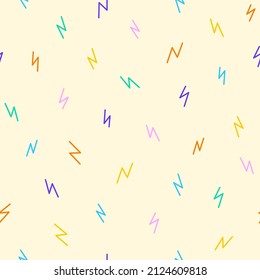 Seamless colorful abstract pattern with lightning bolts