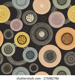 Seamless colorful abstract pattern on black background