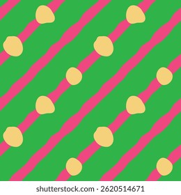 Seamless Colorful Abstract Pattern with Stripes and Dots