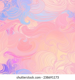 Seamless Colorful Abstract Pattern, Waves Background