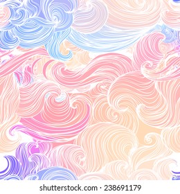 Seamless Colorful Abstract Pattern, Waves Background