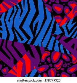 Seamless colorful animal skin texture of zebra