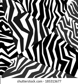 Seamless colorful animal skin texture of zebra