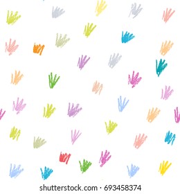 Seamless colorful artistic abstract pattern. Hand drawn repeatable creative background. Doodle sketch design from painted texture.