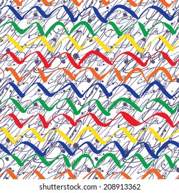 Seamless colorful artistic expression vector pattern 