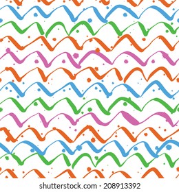 Seamless colorful artistic expression vector pattern 