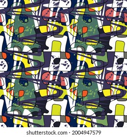 Seamless colorful artwork with cute patterns