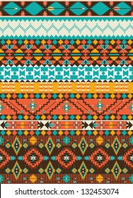 Seamless colorful aztec pattern