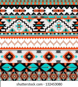 Seamless colorful aztec pattern