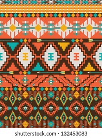 Seamless colorful aztec pattern