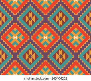 Seamless colorful aztec pattern