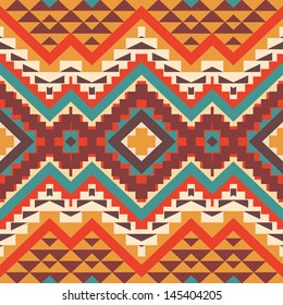 Seamless colorful aztec pattern