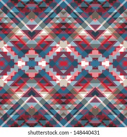 Seamless colorful aztec pattern