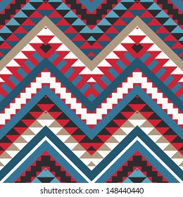 Seamless colorful aztec pattern