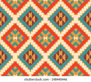 Seamless colorful aztec pattern