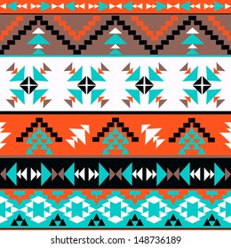Seamless colorful aztec pattern