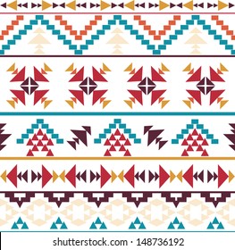 Seamless colorful aztec pattern