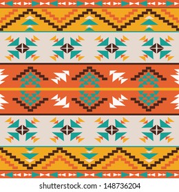 Seamless colorful aztec pattern