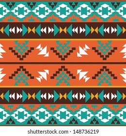 Seamless colorful aztec pattern