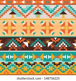 Seamless colorful aztec pattern