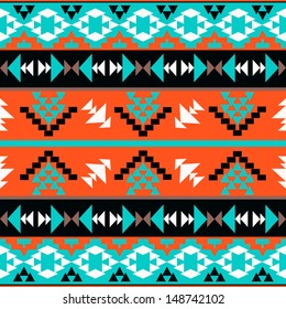 Seamless colorful aztec pattern