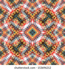 Seamless colorful aztec pattern
