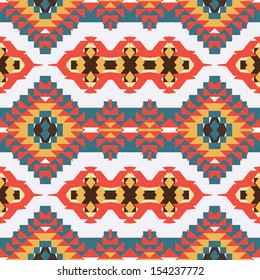 Seamless colorful aztec pattern