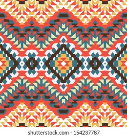 Seamless colorful aztec pattern