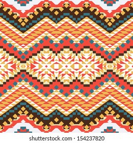 Seamless colorful aztec pattern