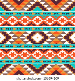Seamless colorful aztec pattern
