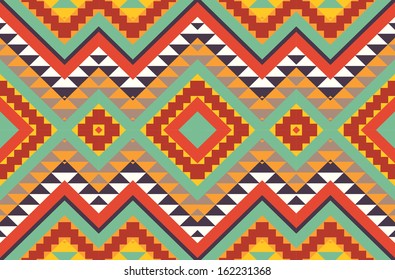 Seamless colorful aztec pattern