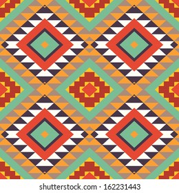 Seamless colorful aztec pattern