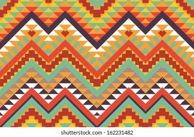 Seamless colorful aztec pattern