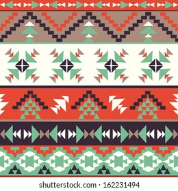 Seamless colorful aztec pattern