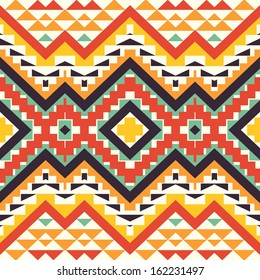 Seamless colorful aztec pattern