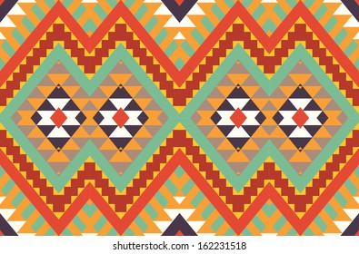 Seamless colorful aztec pattern