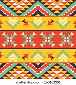Seamless colorful aztec pattern