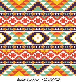 Seamless colorful aztec pattern