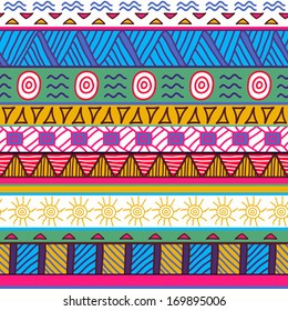 Seamless colorful aztec pattern