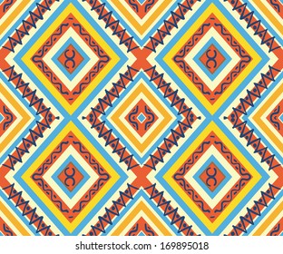 Seamless colorful aztec pattern