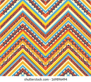 Seamless colorful aztec pattern