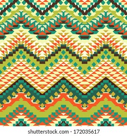 Seamless colorful aztec pattern