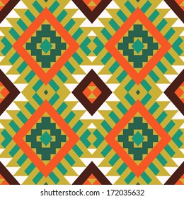Seamless colorful aztec pattern