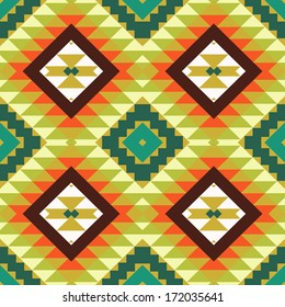Seamless colorful aztec pattern