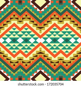 Seamless colorful aztec pattern