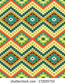 Seamless colorful aztec pattern
