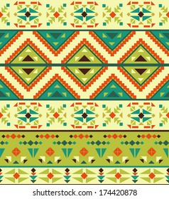 Seamless colorful aztec pattern